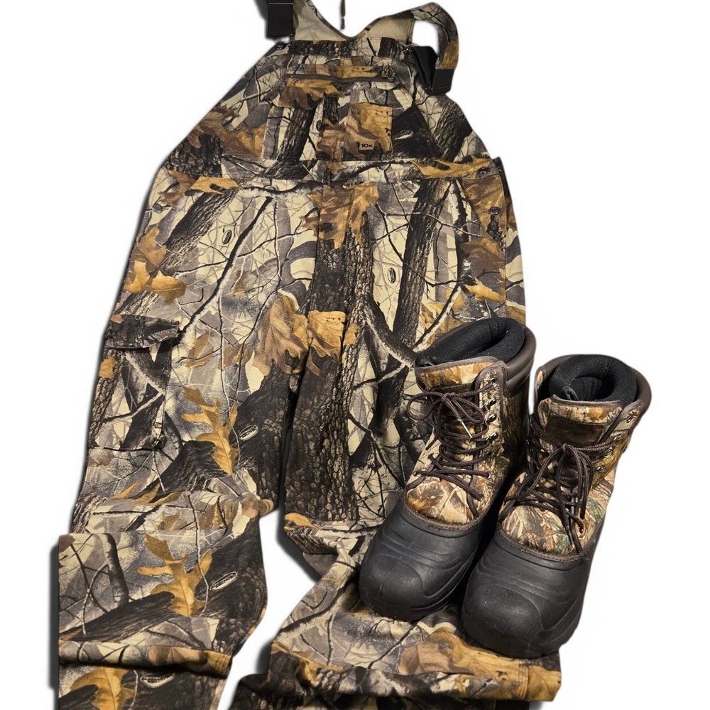 10x Realtree Hardwoods Camo Bib Overalls Mens‎ 42 Regular Hunting Cotton